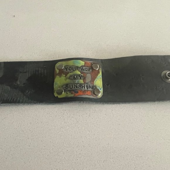 Kate Mesta handmade leather cuff bracelet- You are my sunshine - Picture 2 of 2